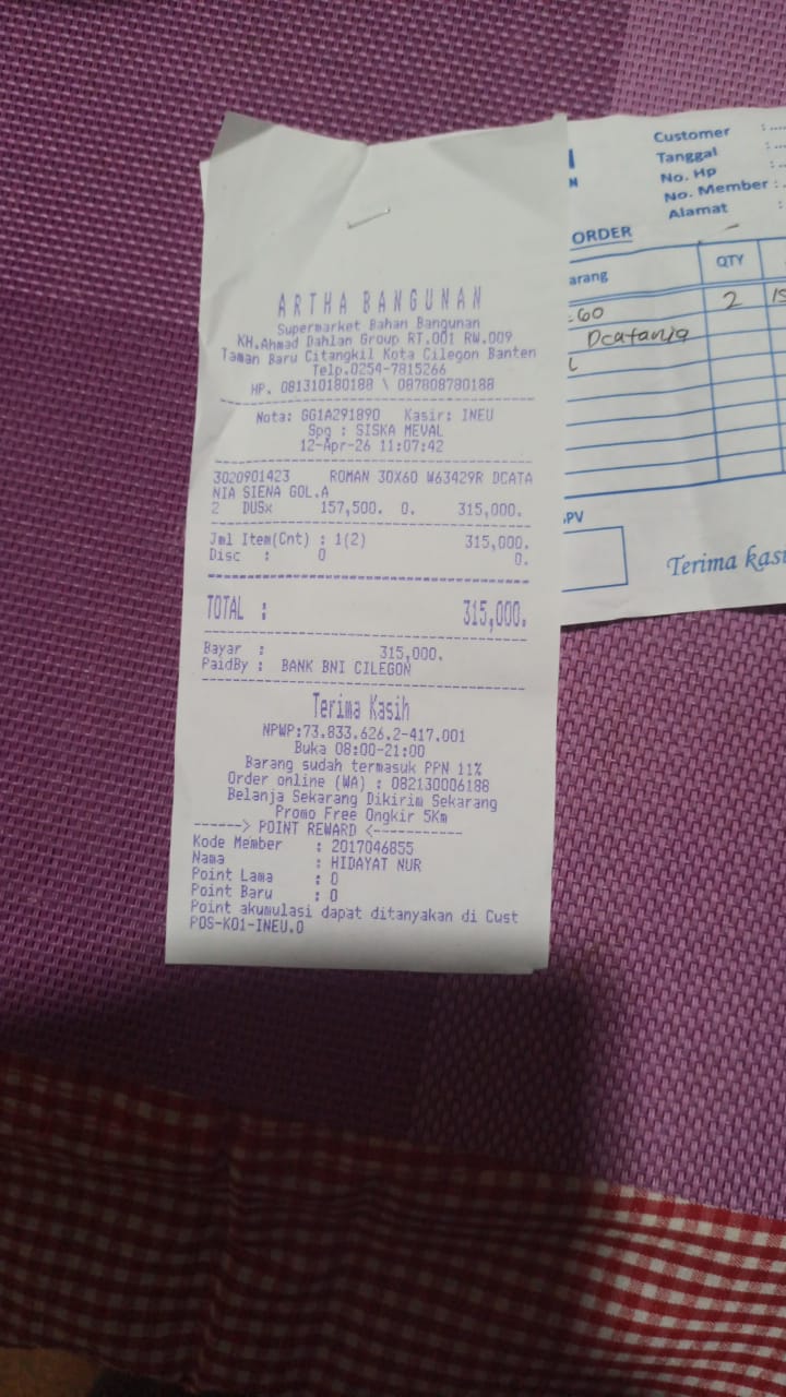 Nota Granit Artha Bangunan