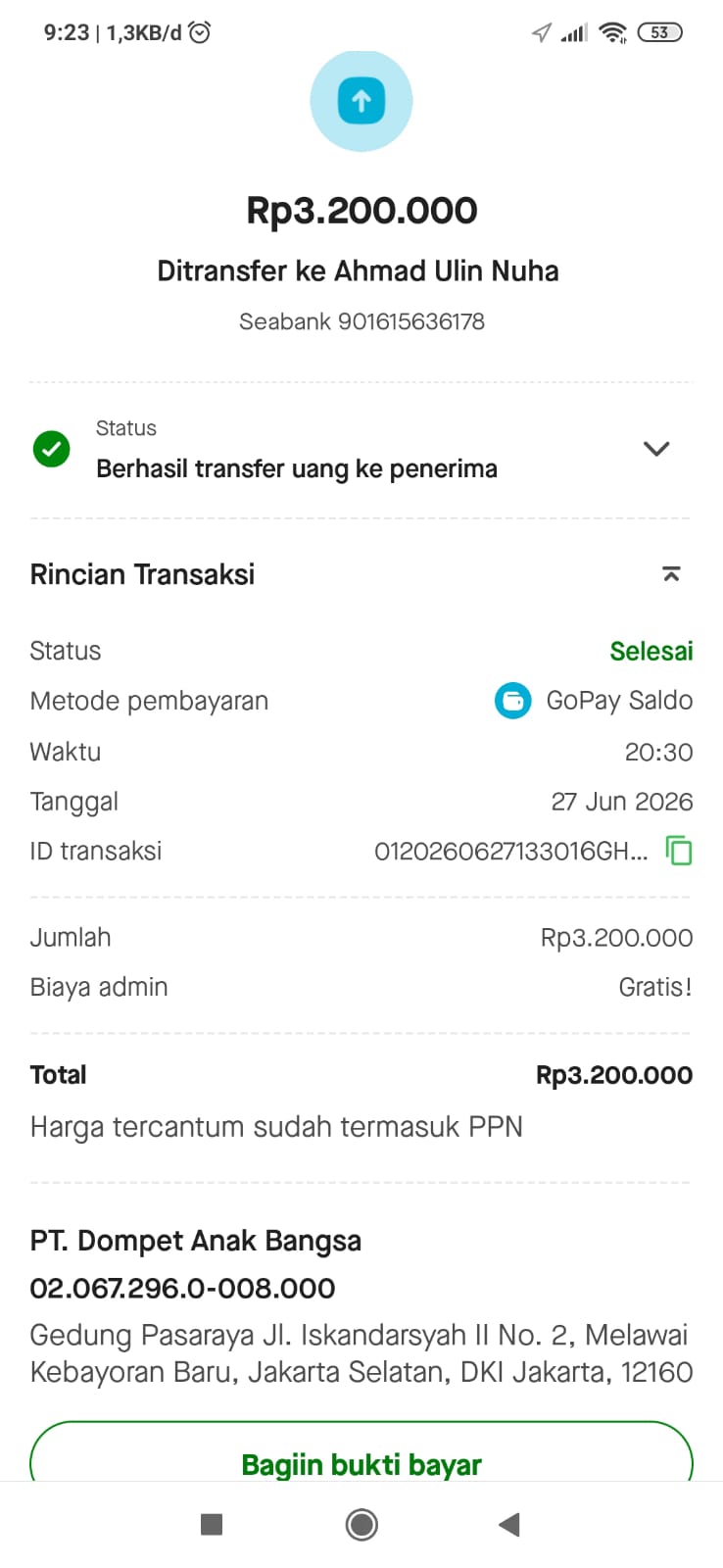 Bayar Tukang ke 2